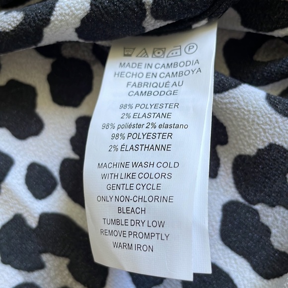 Michael Kors Basics Leopard Print Blouse Black/Grey/White S - Picture 11 of 12